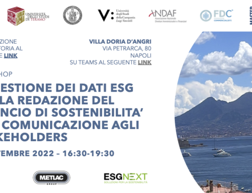 La gestione dei dati ESG per la redazione di bilancio di sostenibilità e la comunicazione agli Stakeholders – 9 settembre 2022